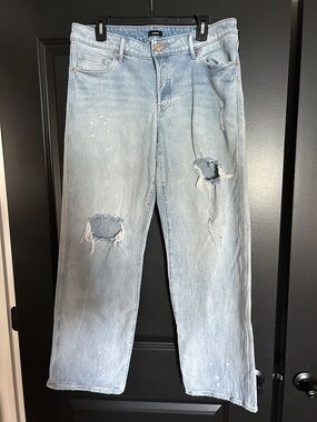 Express Light Blue Distressed Boot cut Jeans size 10
